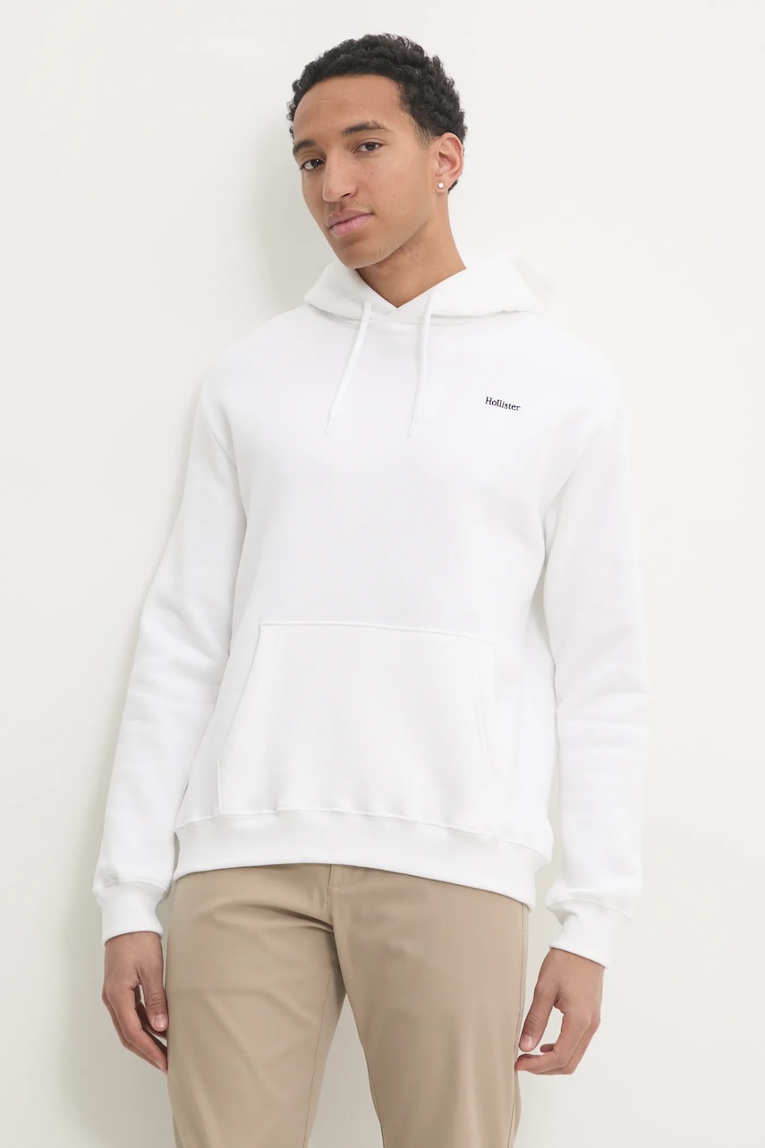 Μπλούζα Hollister Co. χρώμα: μπεζ, με κουκούλα, KI322-4224