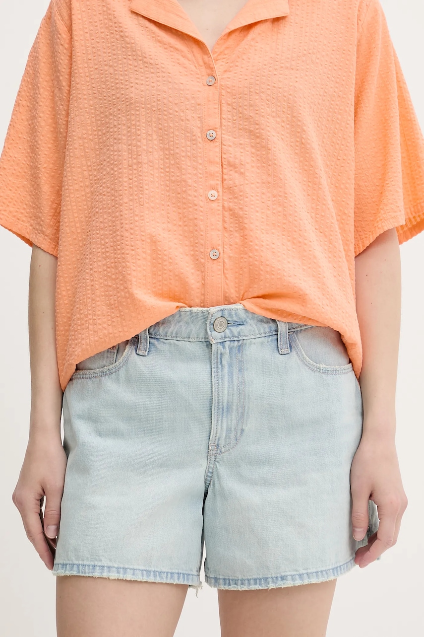 Τζιν σορτς Hollister Co. χρώμα: μπλε, KI349-5159