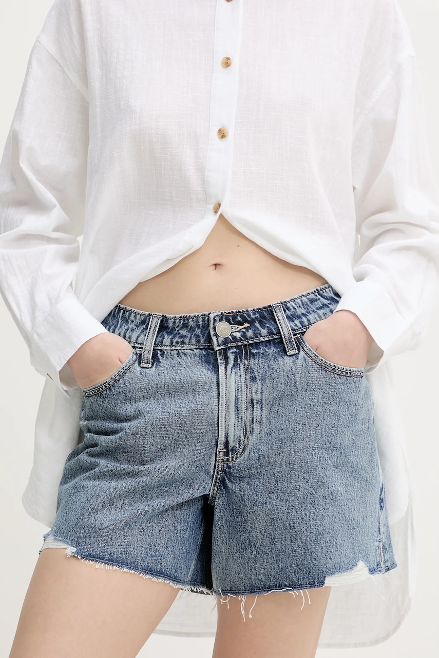 Τζιν σορτς Hollister Co. χρώμα: μπλε, KI349-5160