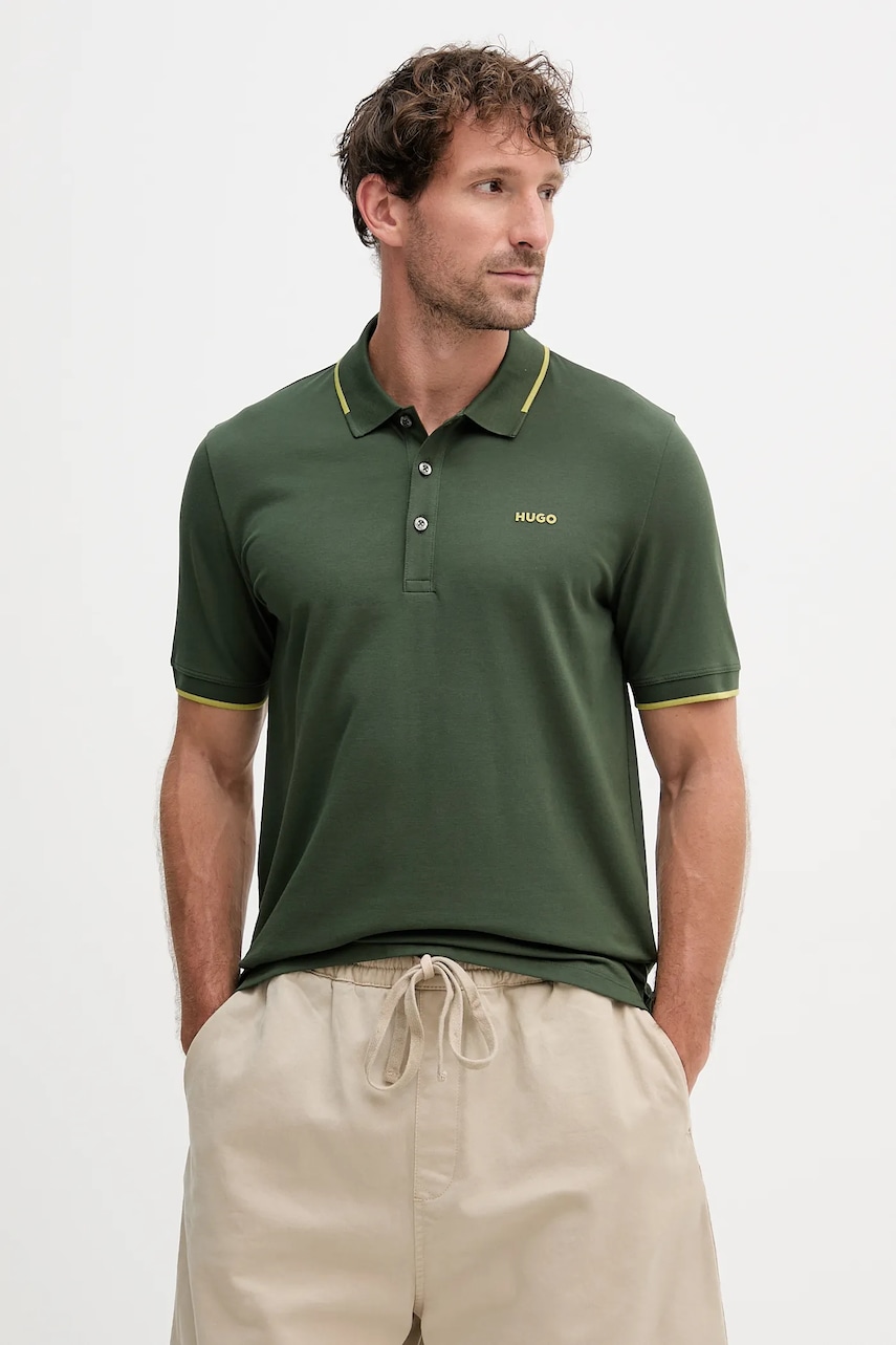 Πόλο HUGO χρώμα: μαύρο, 50467344