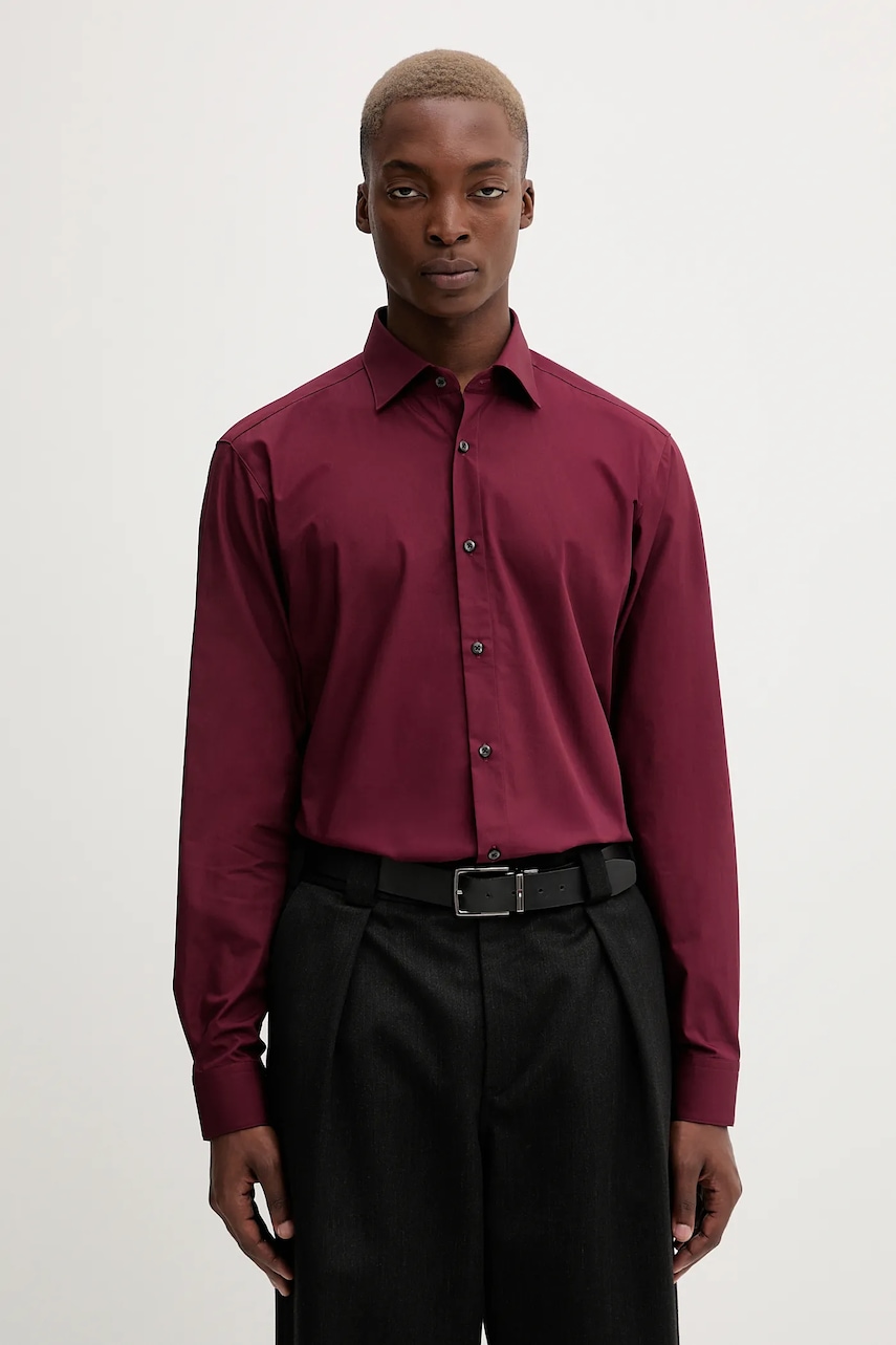 Βαμβακερό πουκάμισο HUGO ανδρικό, χρώμα: μπλε, 50519812