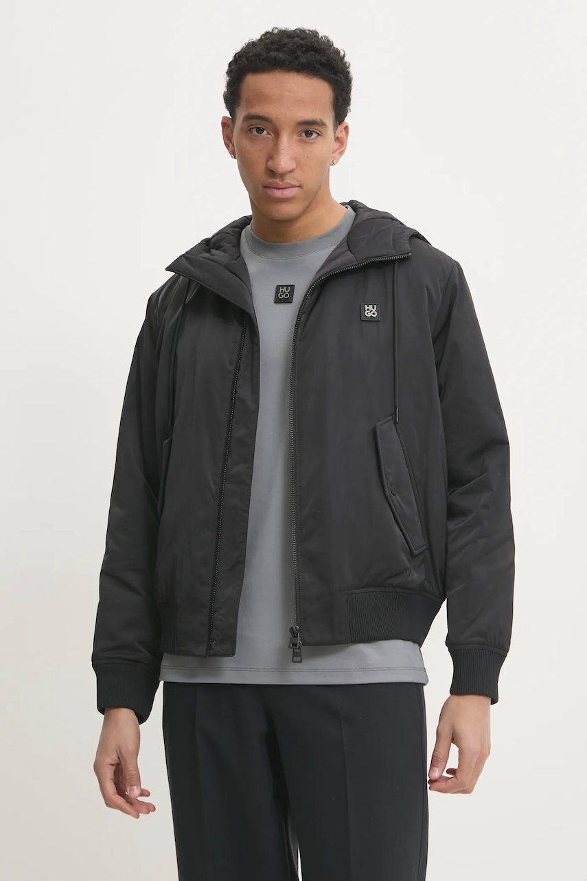 Μπουφάν HUGO χρώμα: μαύρο, 50524093