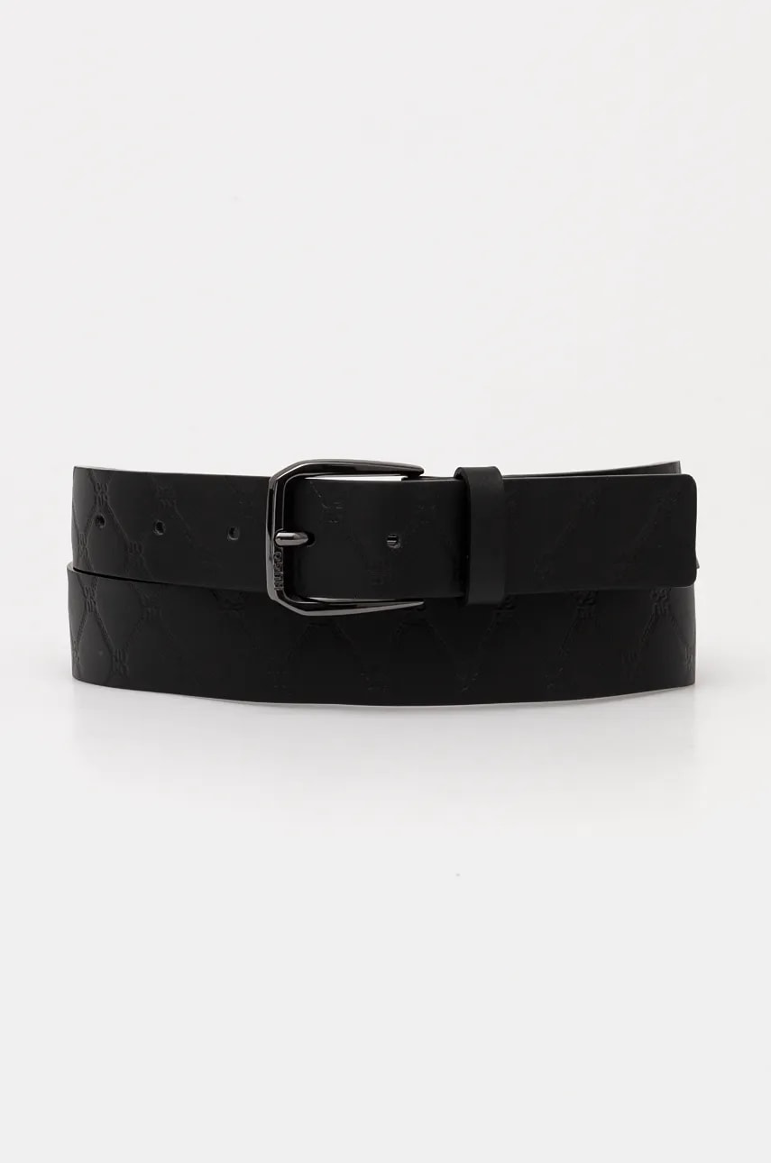 Δερμάτινη ζώνη HUGO χρώμα: μαύρο, 50529634