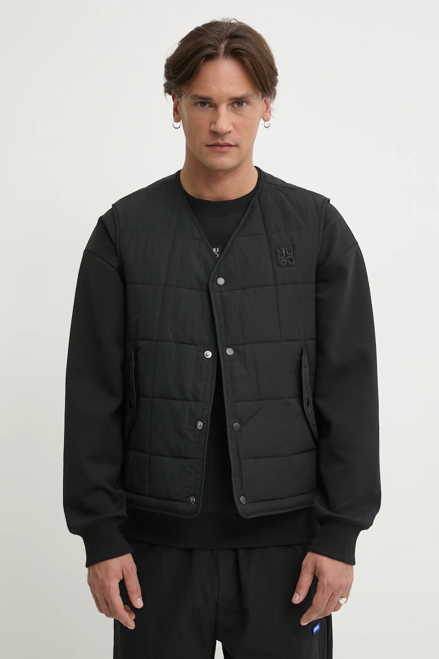 Αμάνικο μπουφάν HUGO χρώμα: μαύρο, 50530750