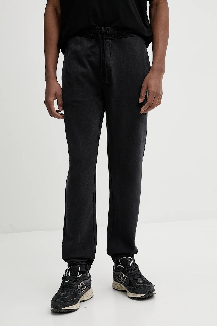 Βαμβακερό παντελόνι HUGO χρώμα: μαύρο, 50535287