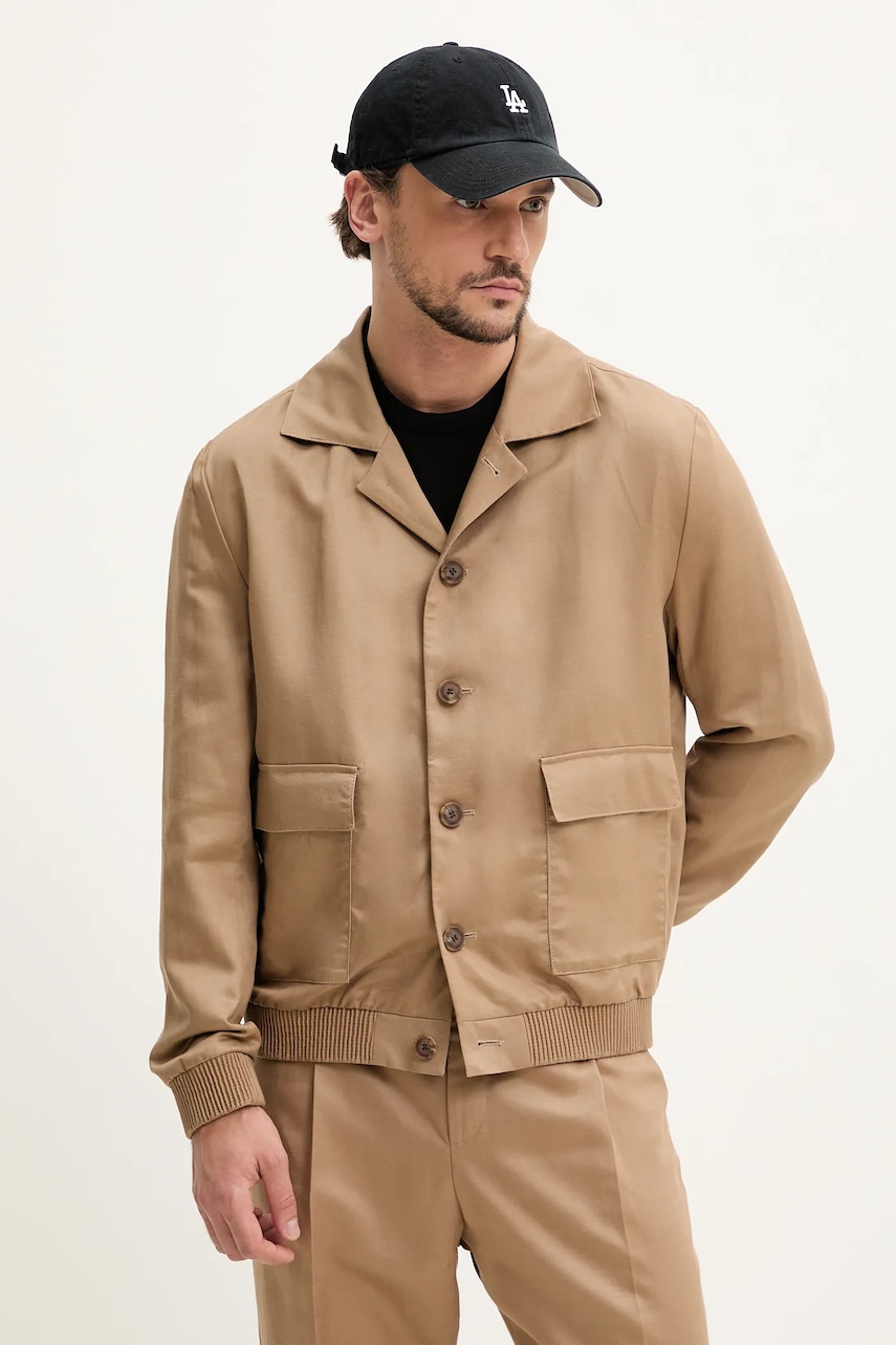 Σακάκι HUGO χρώμα: μπεζ, 50538011