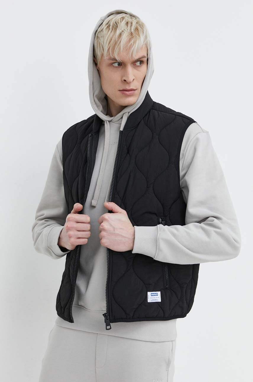 Αμάνικο μπουφάν Hugo Blue χρώμα: μαύρο