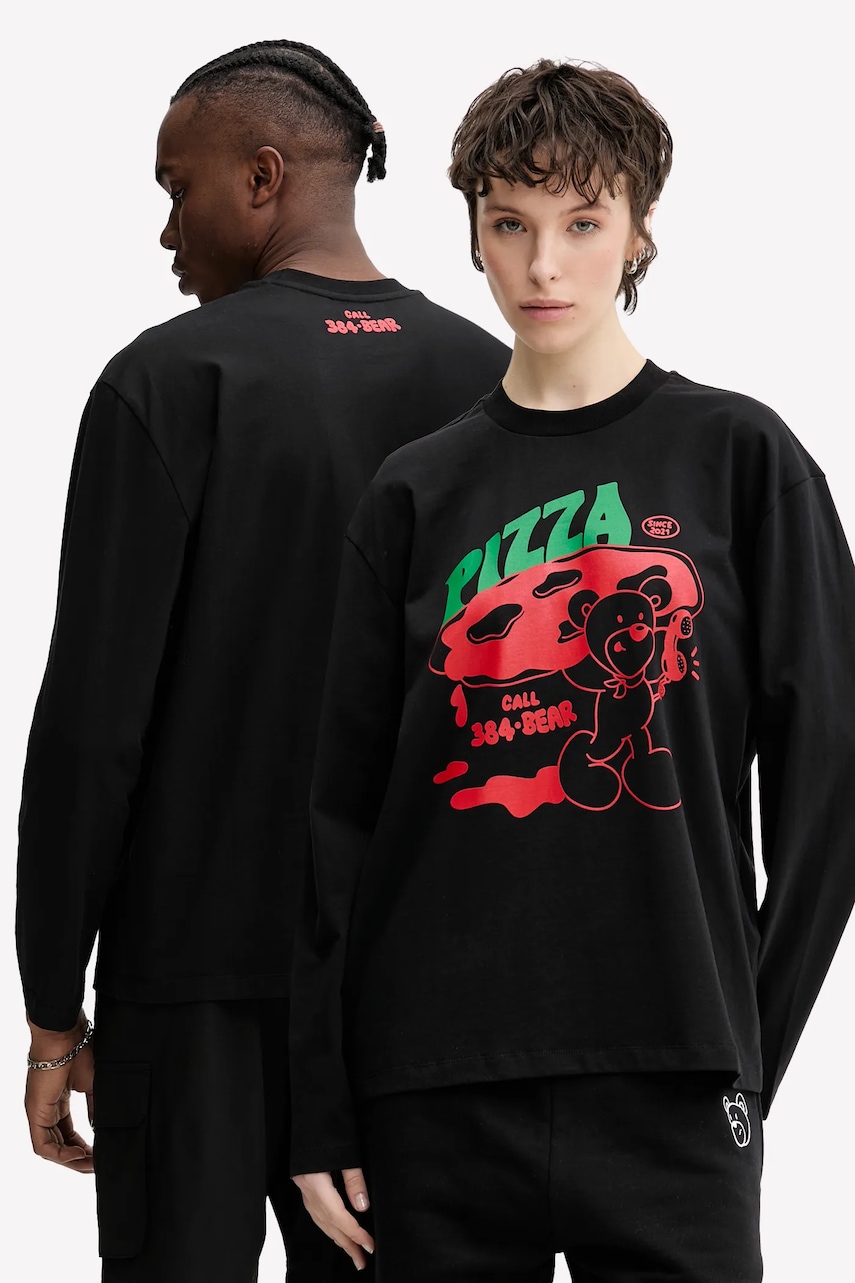 Βαμβακερή μπλούζα με μακριά μανίκια Inbetweeners χρώμα: μαύρο, S5TWUATH042