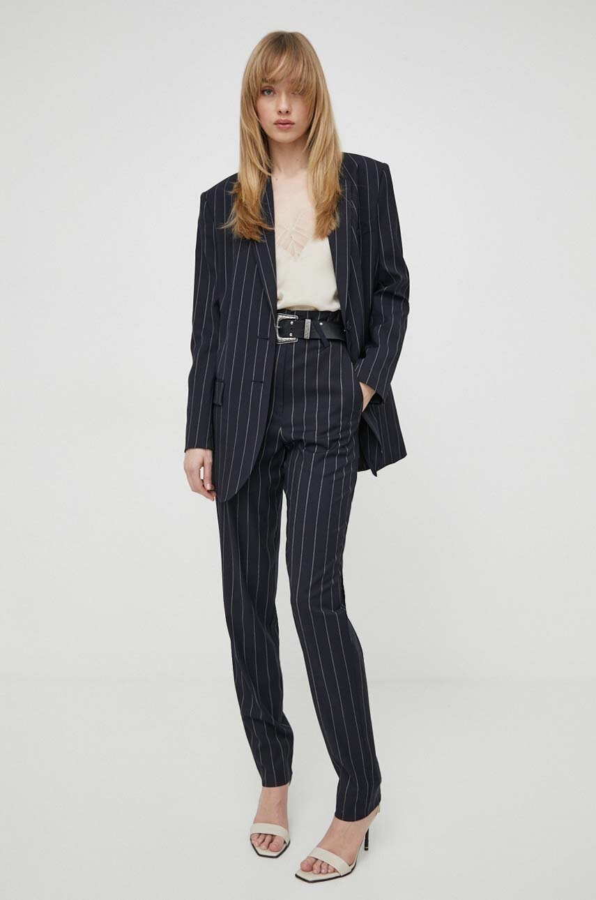 Μάλλινο παντελόνι IRO χρώμα: ναυτικό μπλε