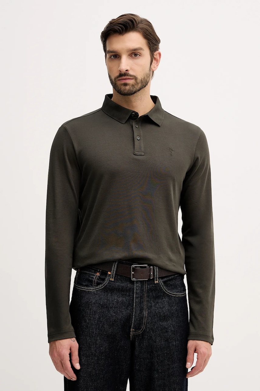 Βαμβακερή μπλούζα με μακριά μανίκια Joop! χρώμα: πράσινο, 30047432