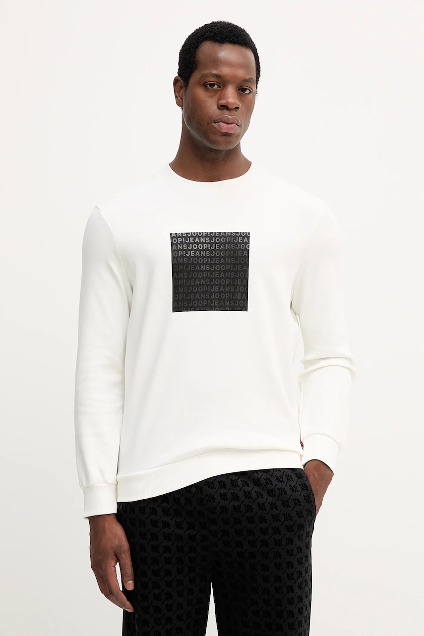 Βαμβακερή μπλούζα Joop! χρώμα: μπεζ, 30047852