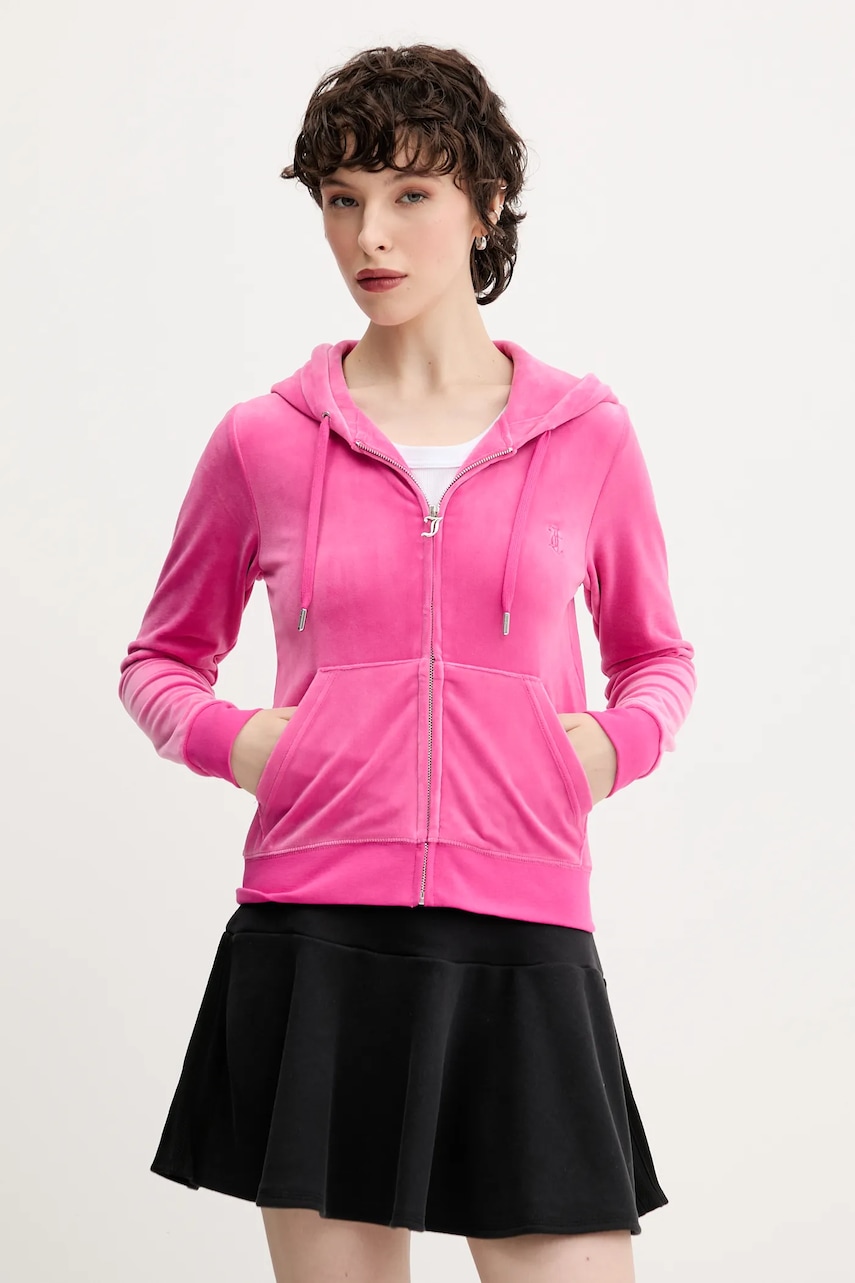 Μπλούζα Juicy Couture χρώμα: μπλε, με κουκούλα, JCAP176