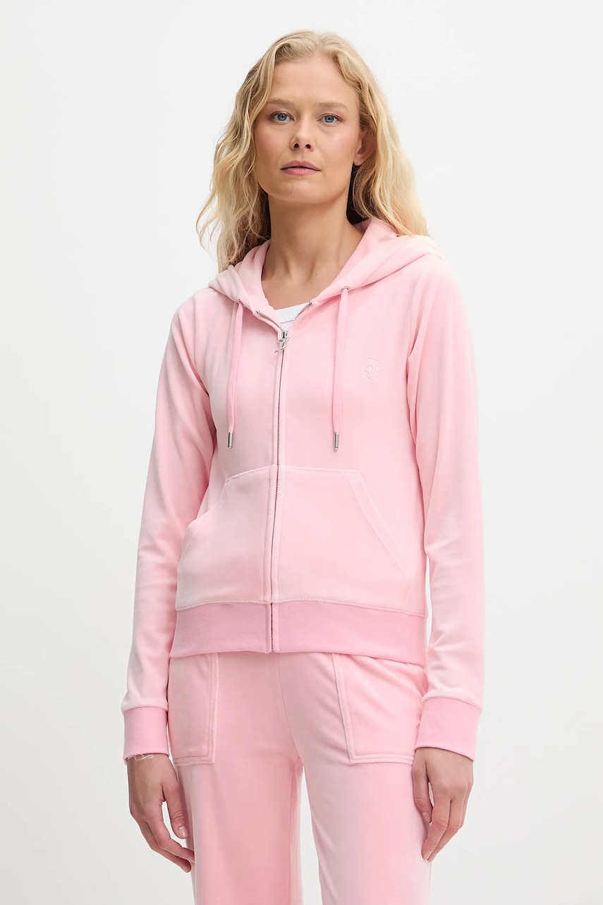 Μπλούζα Juicy Couture χρώμα: μπλε, με κουκούλα, JCAP176