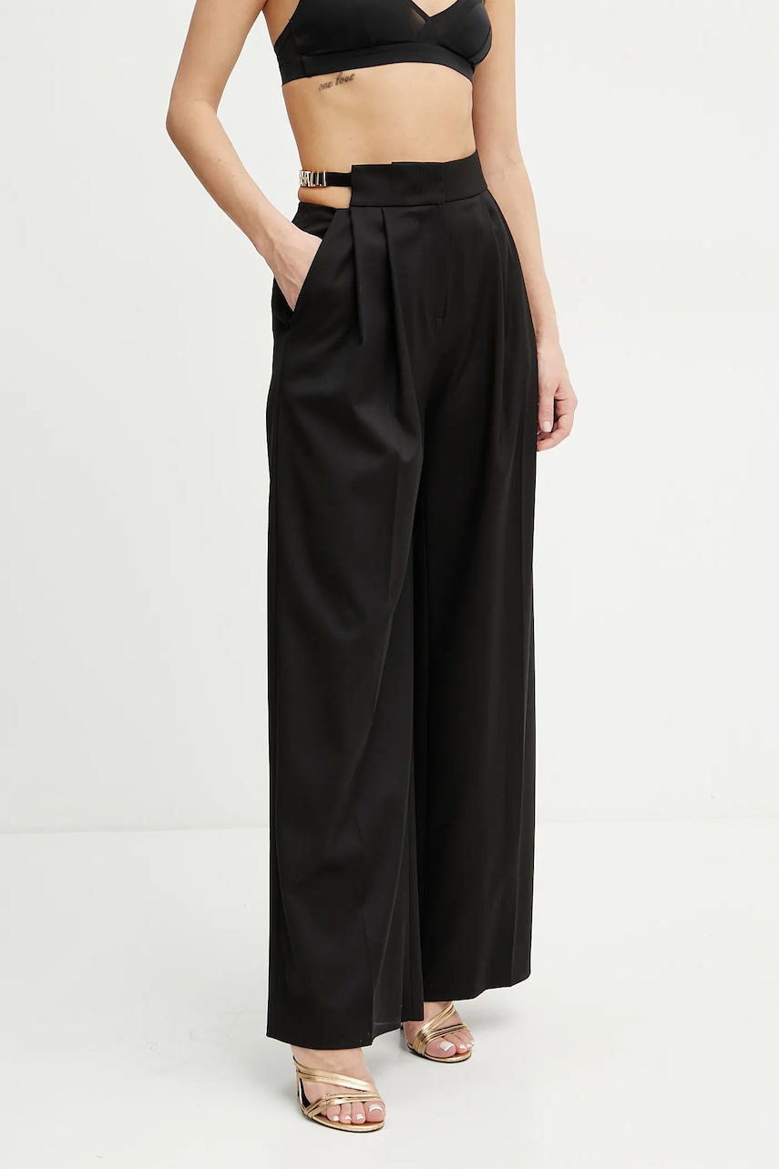 Παντελόνι Just Cavalli χρώμα: μαύρο, 78PAA116 N0463