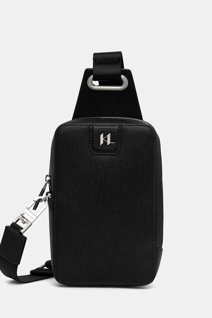 Δερμάτινο φακελάκι Karl Lagerfeld K/MONOGRAM ανδρικό, χρώμα: μαύρο, A3M30158