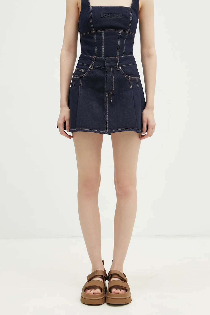 Τζιν φούστα KSUBI Hera Mini χρώμα: ναυτικό μπλε, WPS25SK002