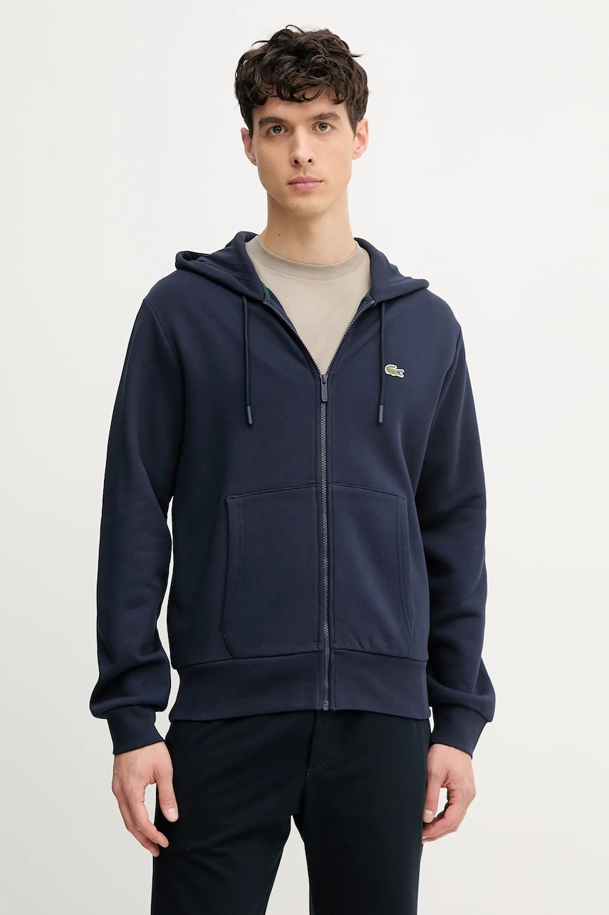 Μπλούζα Lacoste χρώμα: ναυτικό μπλε, με κουκούλα