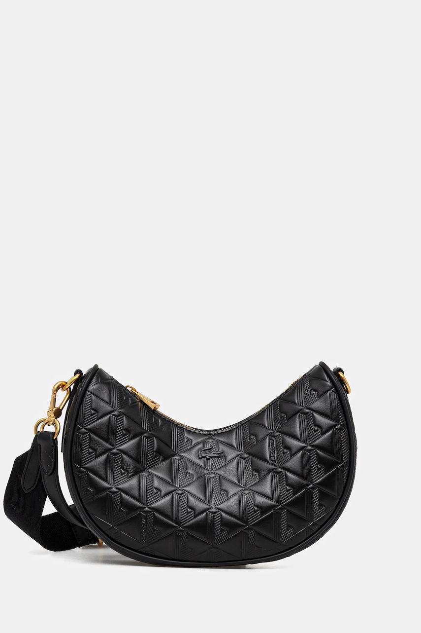 Δερμάτινη τσάντα Lacoste χρώμα: μαύρο, NF4710MH