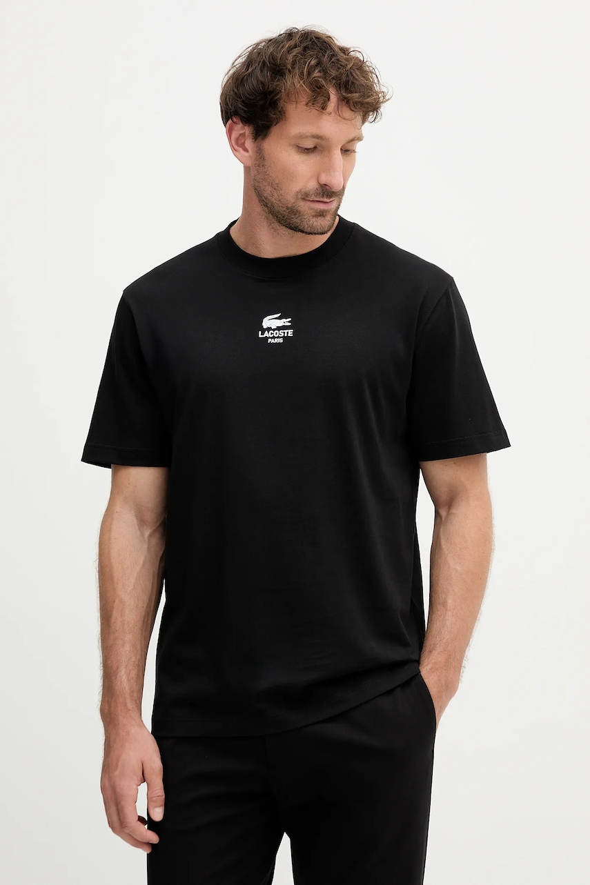 Βαμβακερό μπλουζάκι Lacoste ανδρικό, χρώμα: ναυτικό μπλε, TH2739