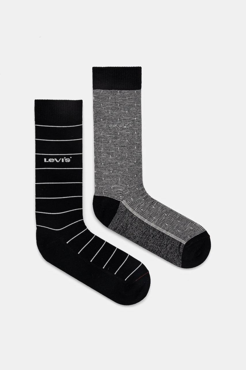 Κάλτσες Levi's 2-pack χρώμα: μαύρο, 37157-1205