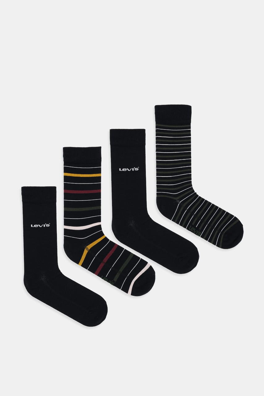 Κάλτσες Levi's 4-pack χρώμα: μαύρο, 37157-1304
