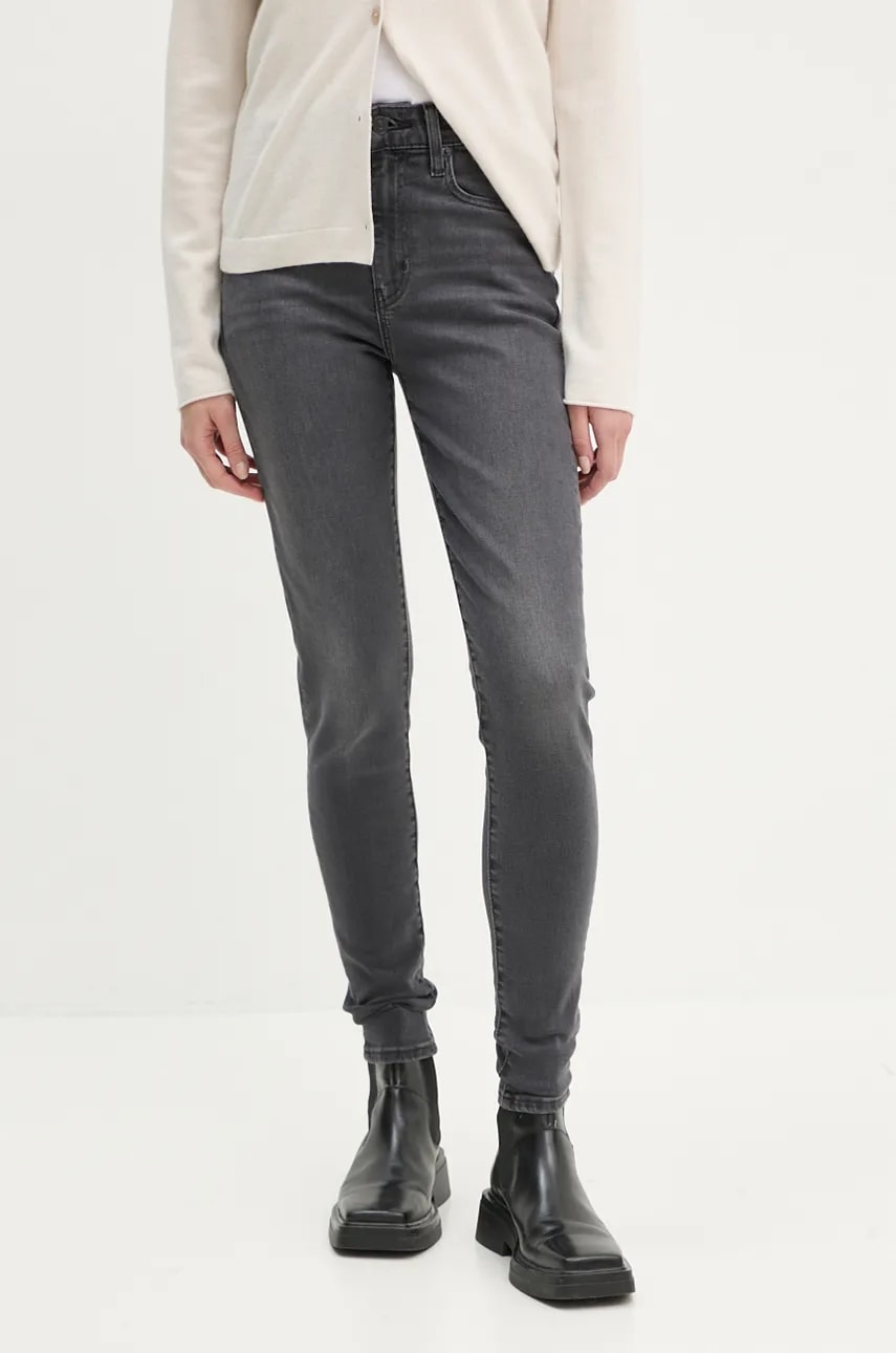 Τζιν παντελόνι Levi's 721 HIGH RISE SKINNY χρώμα: μαύρο