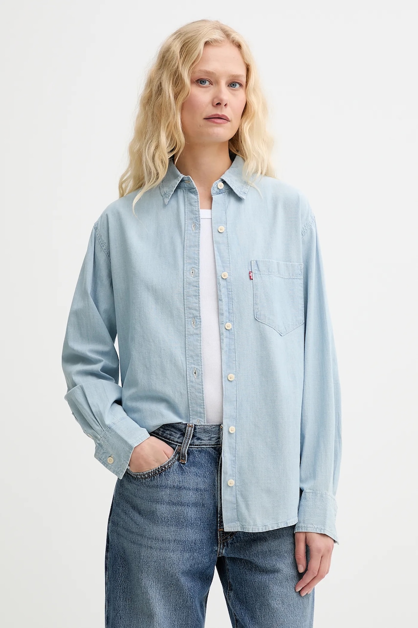 Βαμβακερό πουκάμισο Levi's HARLIE NEW BF SHIRT χρώμα: γκρι, 001HM