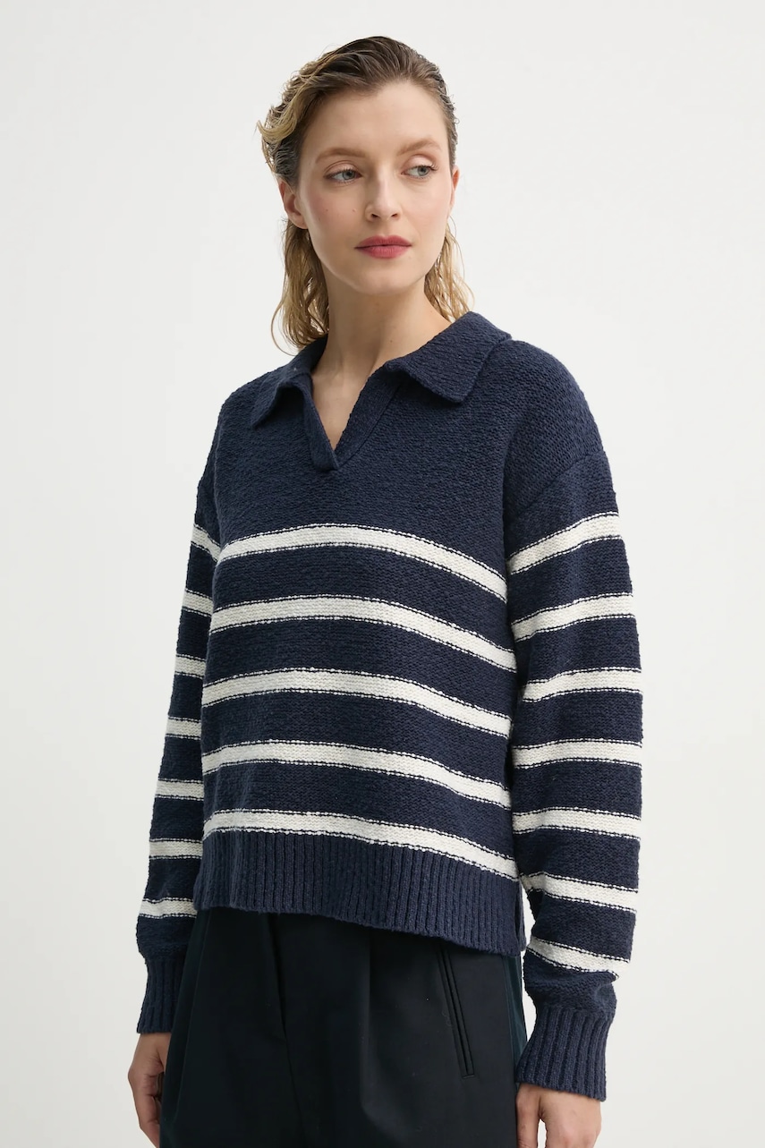 Πουλόβερ Levi's SATELLITE POLO SWEATER χρώμα: ναυτικό μπλε, 0012N