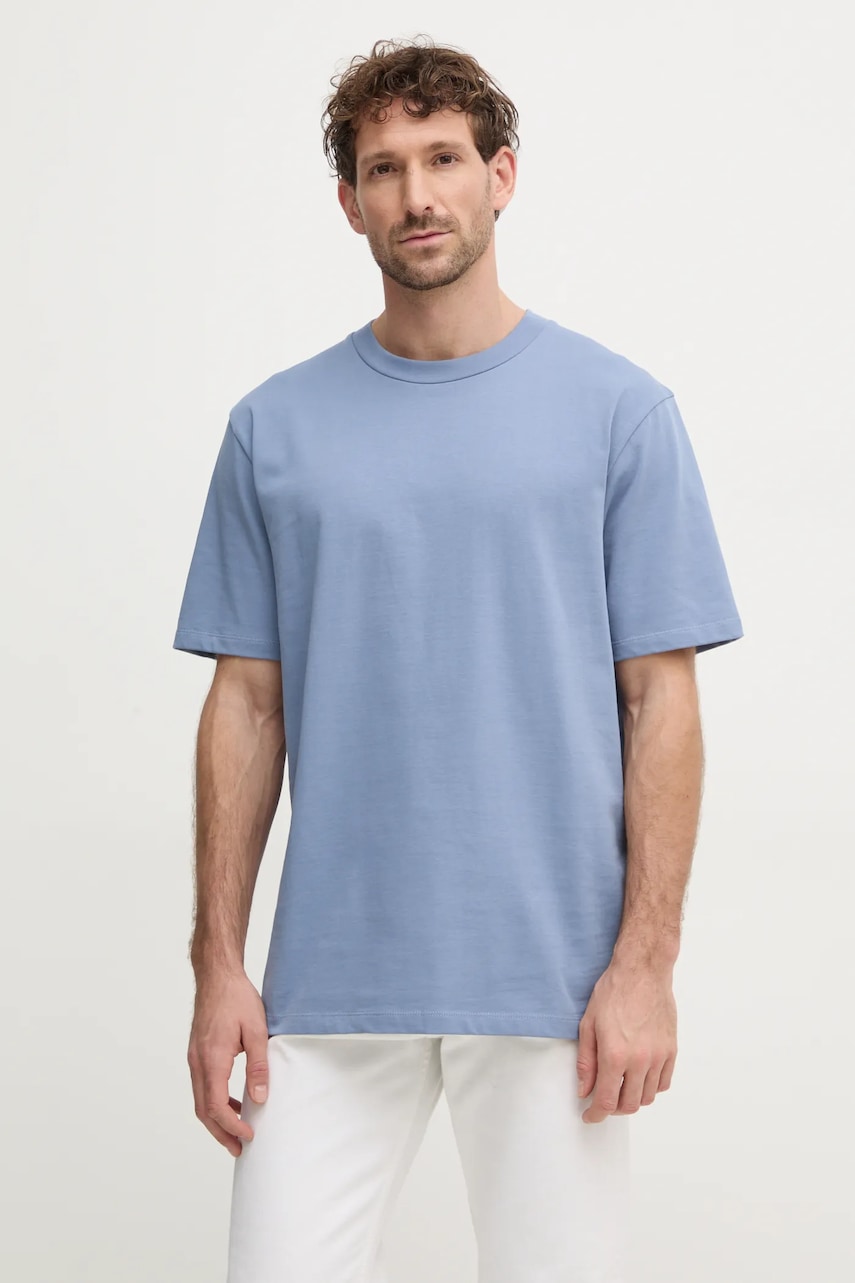 Βαμβακερό μπλουζάκι Lindbergh ανδρικό, χρώμα: μπλε, 30-400120