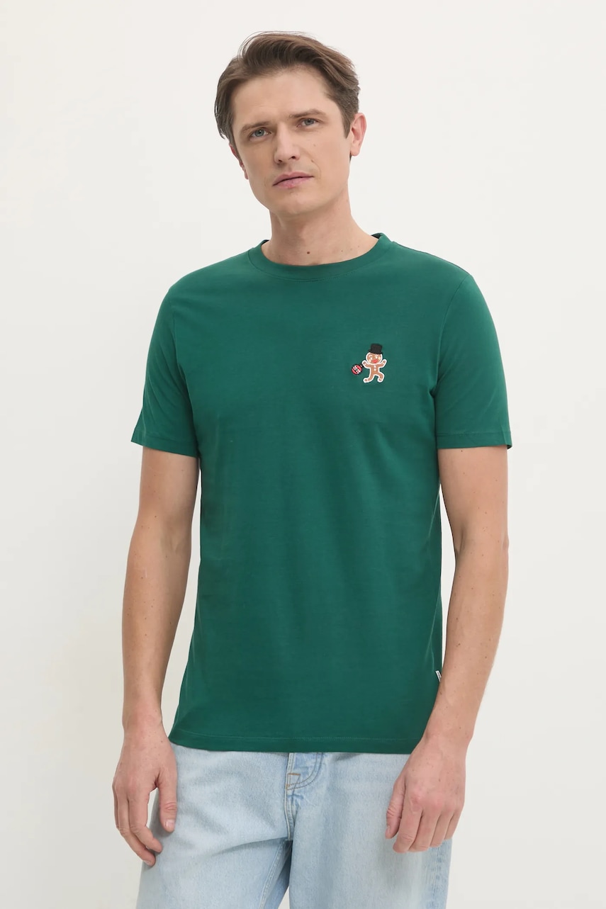 Βαμβακερό μπλουζάκι Lindbergh ανδρικό, χρώμα: πράσινο, 30-400313