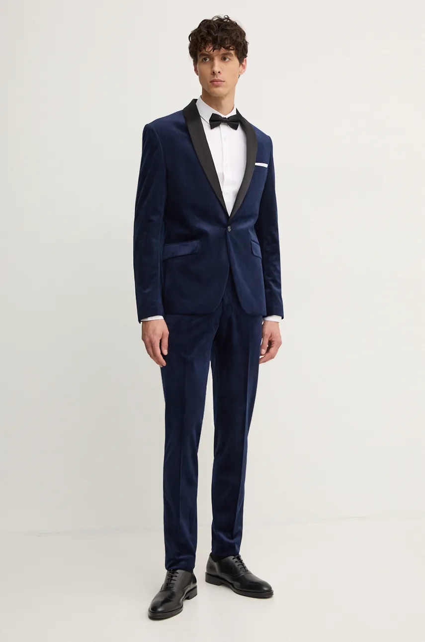 Βελούδινο κοστούμι Lindbergh χρώμα: ναυτικό μπλε, 30-605029