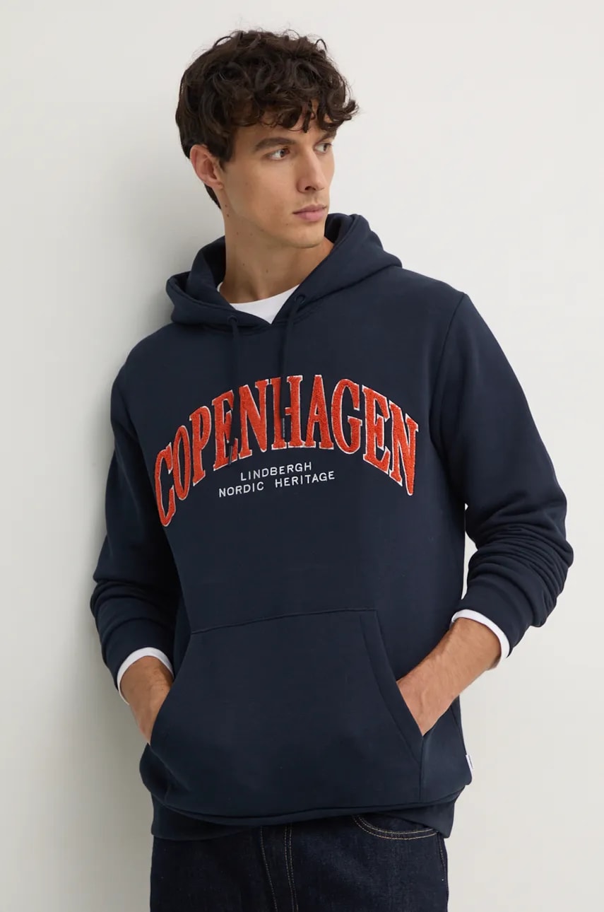 Μπλούζα Lindbergh χρώμα: ναυτικό μπλε, με κουκούλα, 30-705170