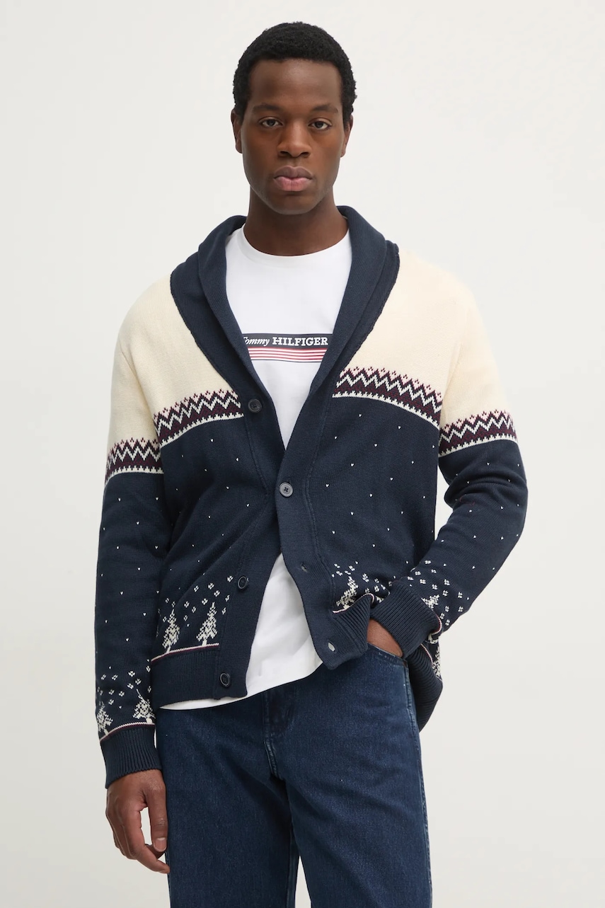 Πλεκτή ζακέτα Lindbergh χρώμα: ναυτικό μπλε, 30-805059