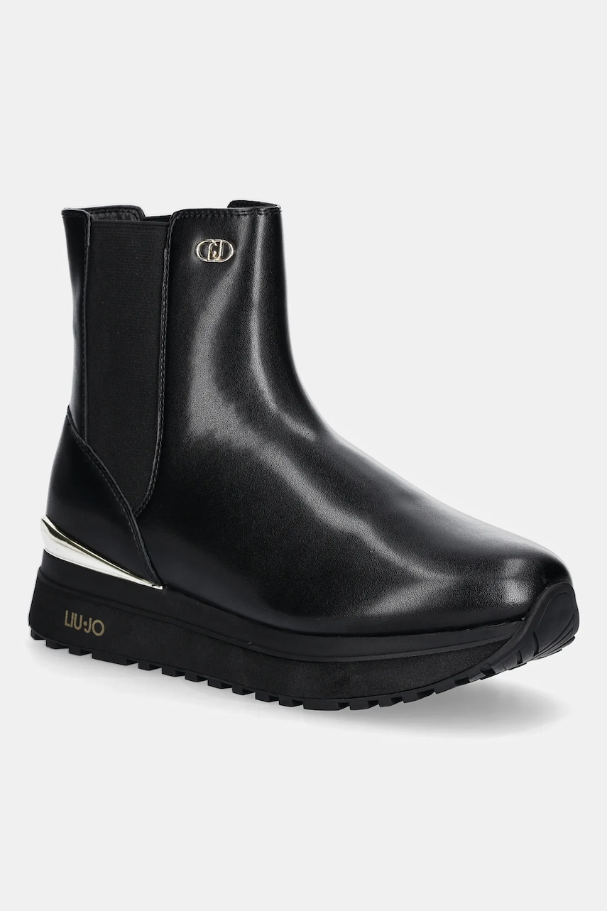 Δερμάτινες μπότες τσέλσι Liu Jo LIU JO MAXI WONDER 95 γυναικεία, χρώμα: μαύρο, BF5001PX24122222