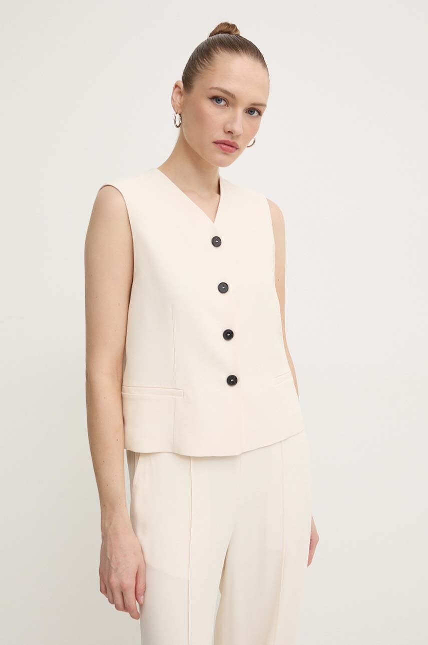 Γιλέκο Liviana Conti χρώμα: μπεζ, F4WS50