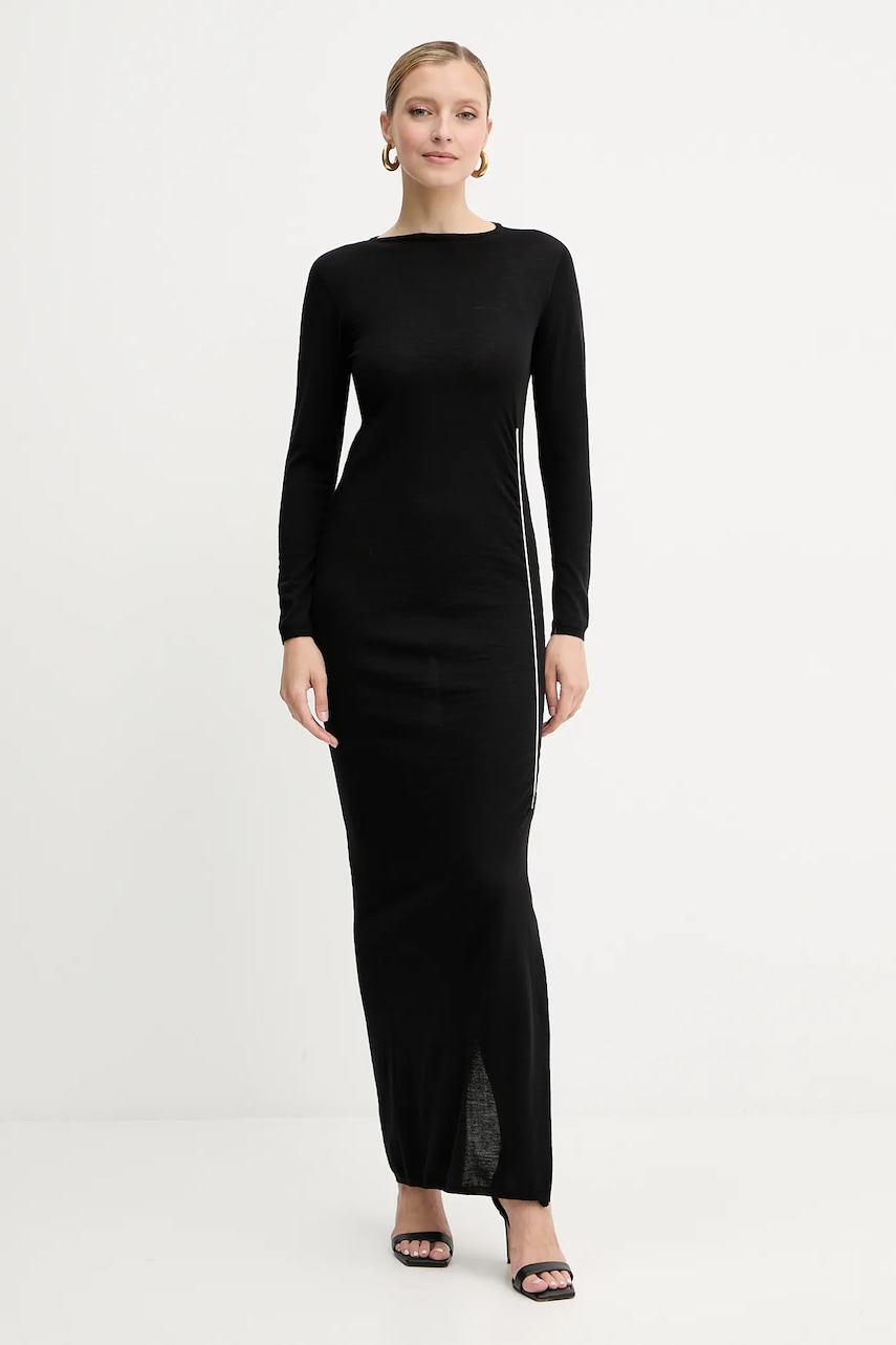 Μάλλινο φόρεμα Liviana Conti χρώμα: μαύρο, F5WA21