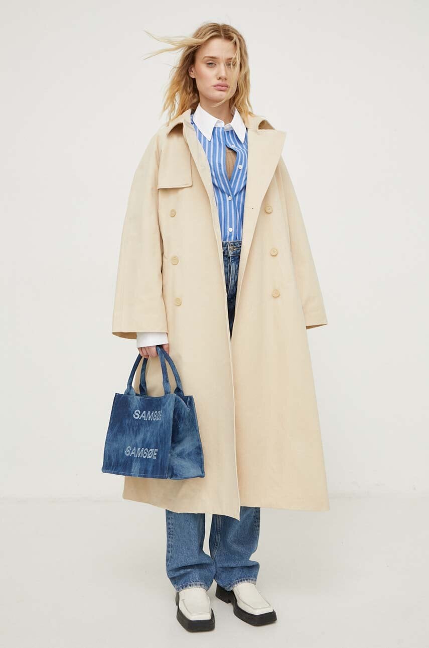 Βαμβακερή καμπαρντίνα Lovechild χρώμα: μπεζ