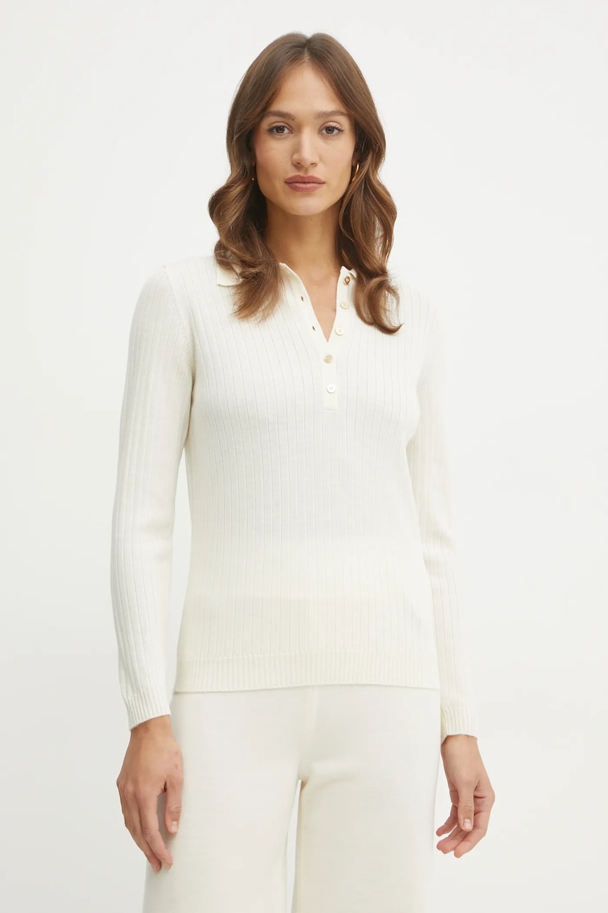 Μάλλινο πουλόβερ Luisa Spagnoli γυναικείο, χρώμα: μπεζ, 100026