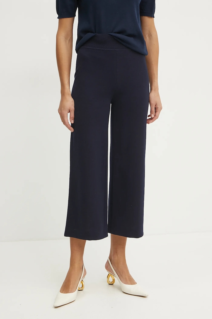 Μάλλινο παντελόνι Luisa Spagnoli χρώμα: ναυτικό μπλε, 541830