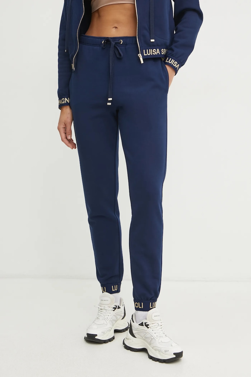 Παντελόνι φόρμας Luisa Spagnoli χρώμα: ναυτικό μπλε, 541858