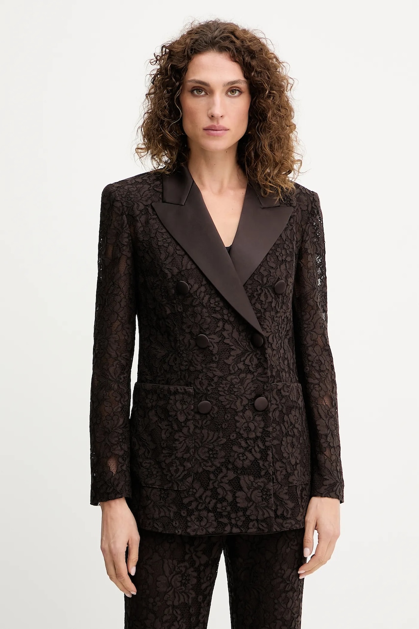 Σακάκι Luisa Spagnoli χρώμα: καφέ, 542291