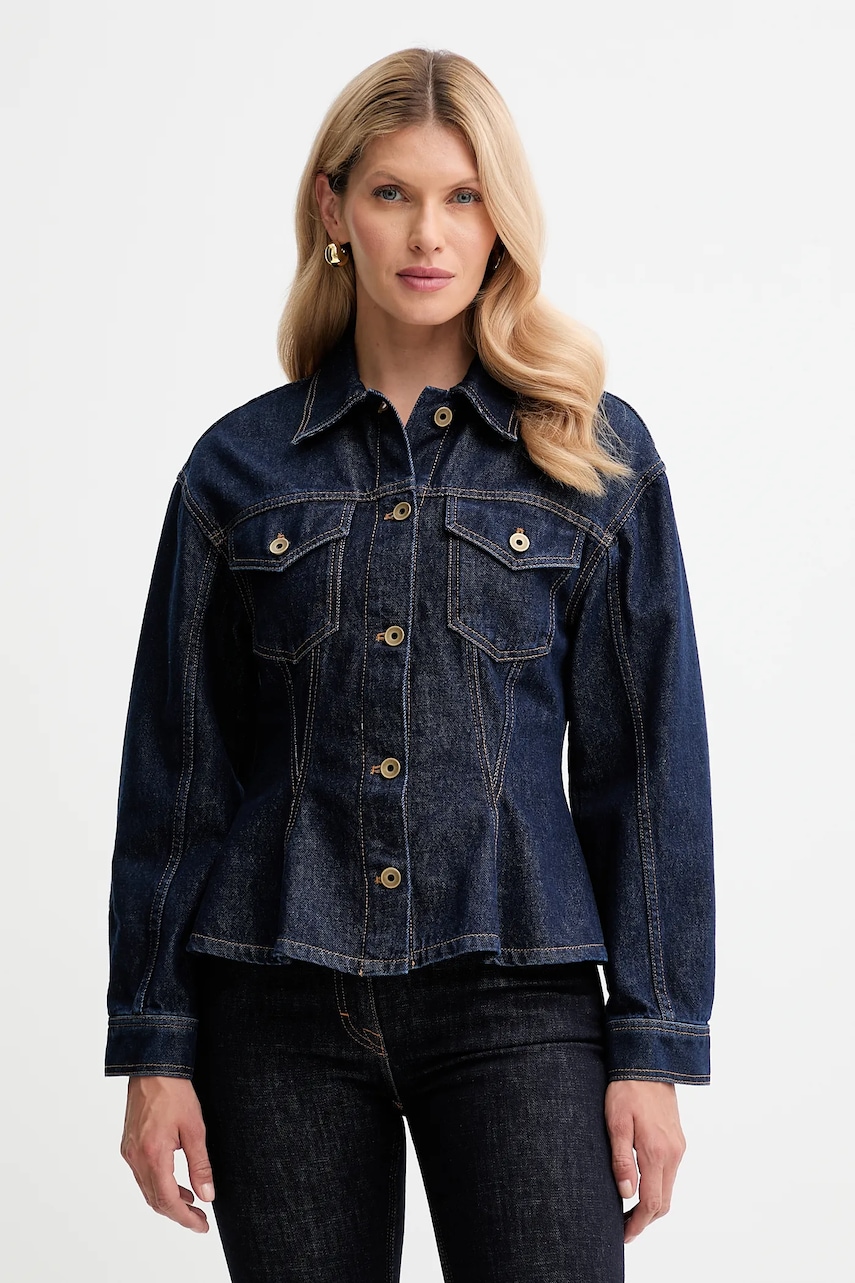 Τζιν μπουφάν Luisa Spagnoli χρώμα: ναυτικό μπλε, 542333