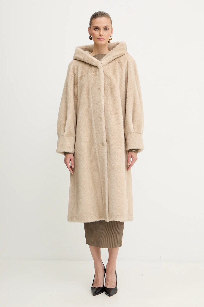 Παλτό Luisa Spagnoli χρώμα: μπεζ, 542439
