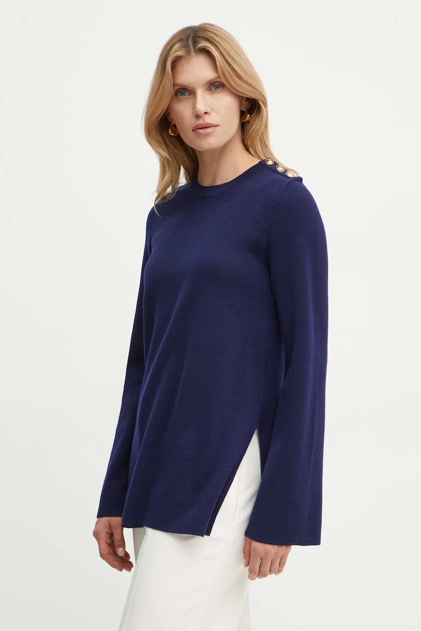 Μάλλινο πουλόβερ Luisa Spagnoli MOSE γυναικείο, χρώμα: ναυτικό μπλε, 58407