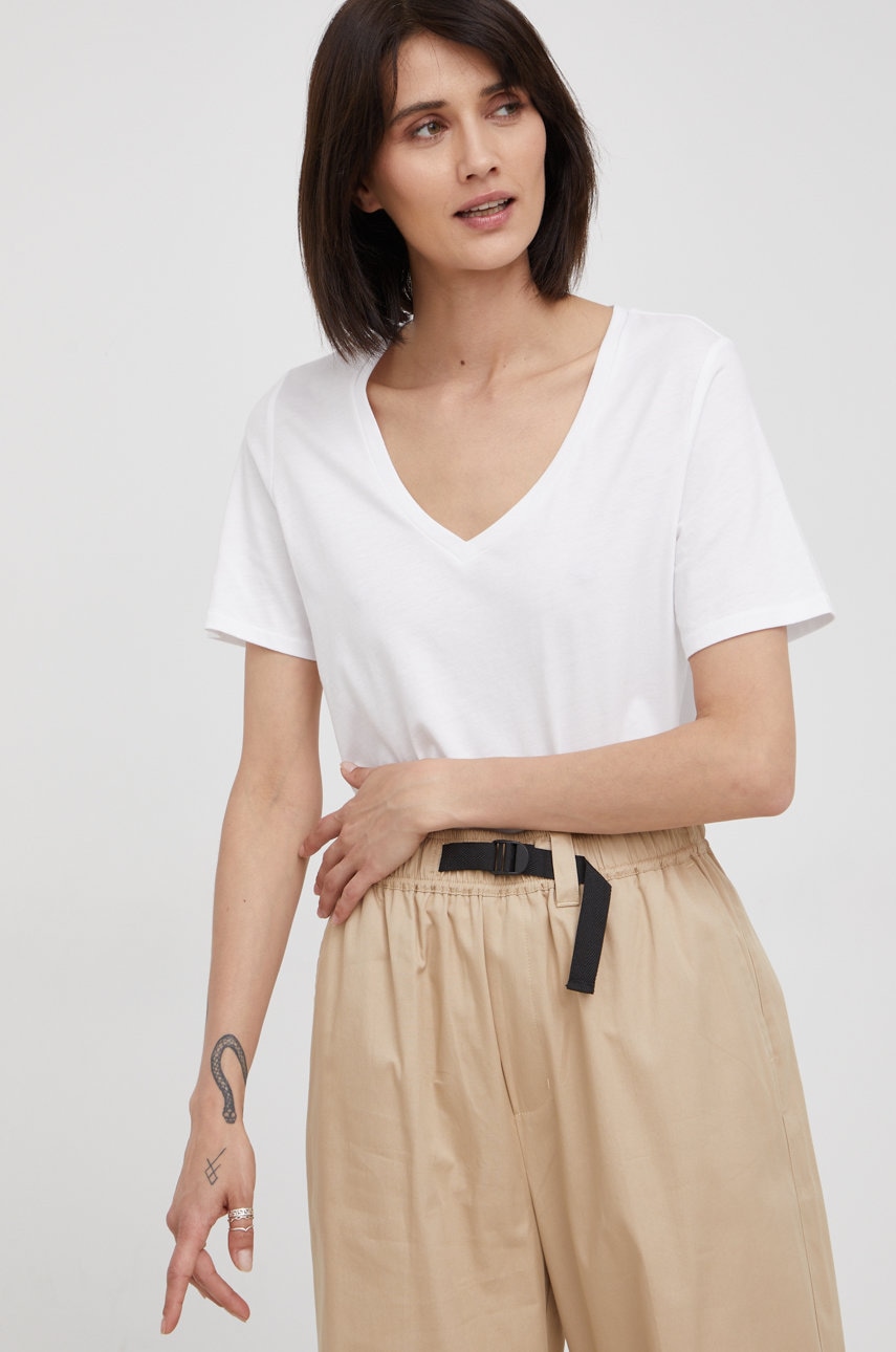 Βαμβακερό μπλουζάκι Marc O'Polo χρώμα: άσπρο