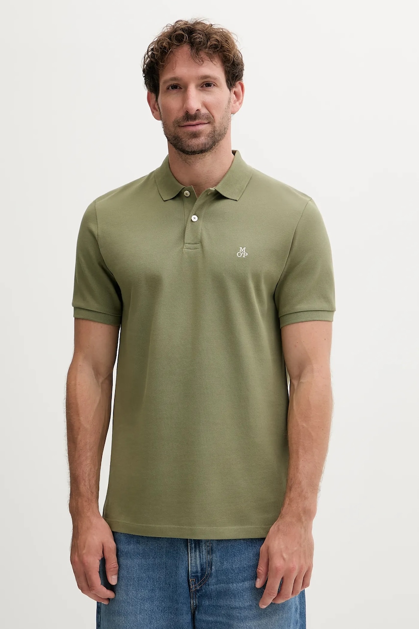 Βαμβακερό μπλουζάκι πόλο Marc O'Polo χρώμα: ναυτικό μπλε