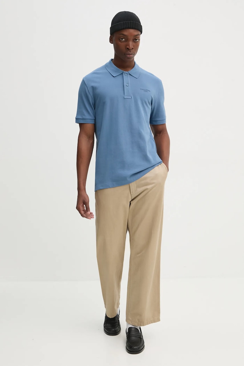 Βαμβακερό μπλουζάκι πόλο Marc O'Polo χρώμα: μπλε, 5000005925