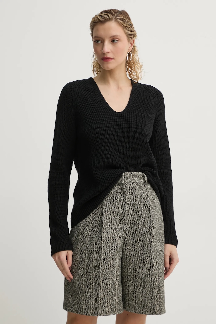 Βαμβακερό πουλόβερ Marc O'Polo χρώμα: μαύρο, 500605960097