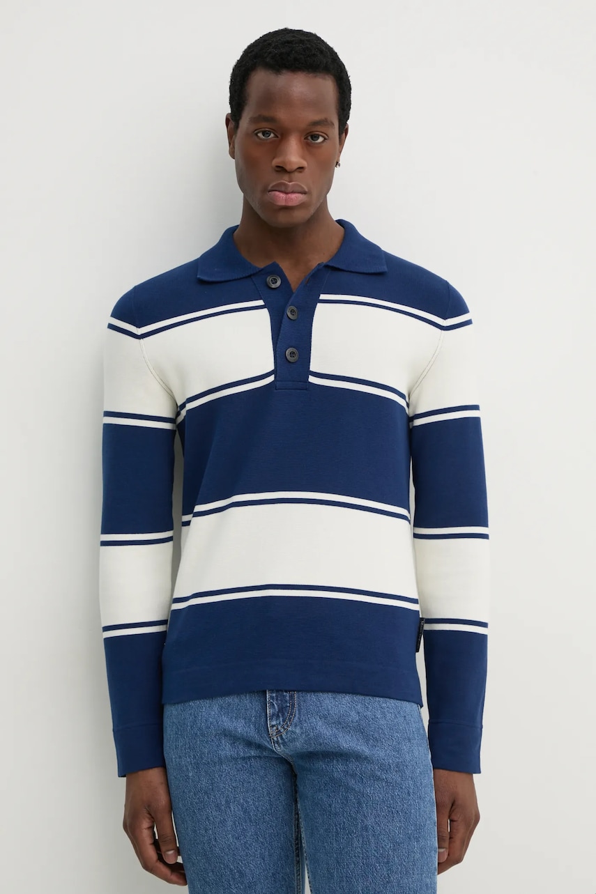 Βαμβακερό πουλόβερ Marc O'Polo ανδρικό, χρώμα: ναυτικό μπλε, 522504260048