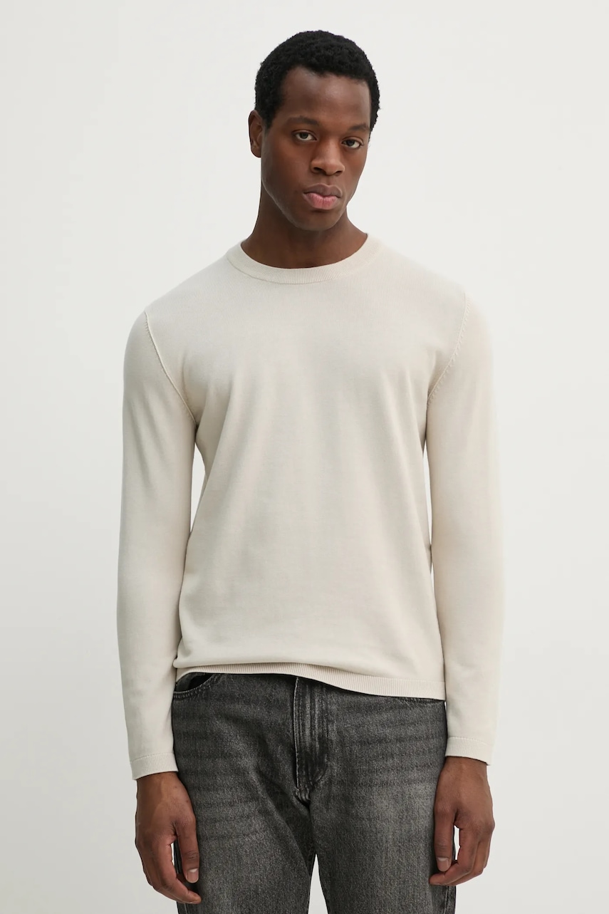 Βαμβακερό πουλόβερ Marc O'Polo ανδρικό, χρώμα: μπεζ, 522512360248